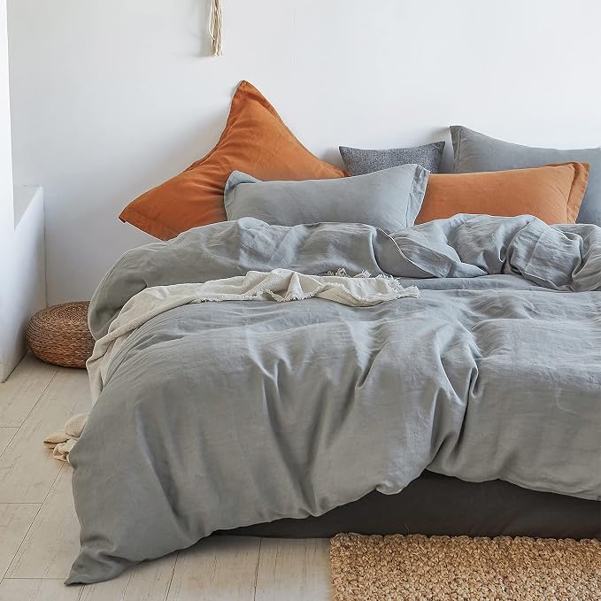 Simple&Opulence 100% Linen Duvet Cover Set 2pcs Basic Style Natural French - Image 7