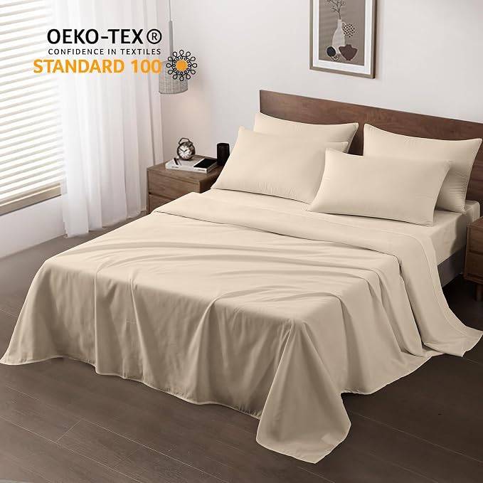 Maple&Stone Twin Flat Sheet 6 Pack, Premium Soft & Breathable, Brushed - Image 2