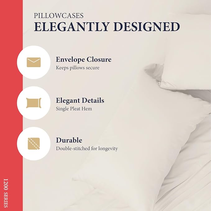 100% Egyptian Cotton King Size Sheets Set - Image 5