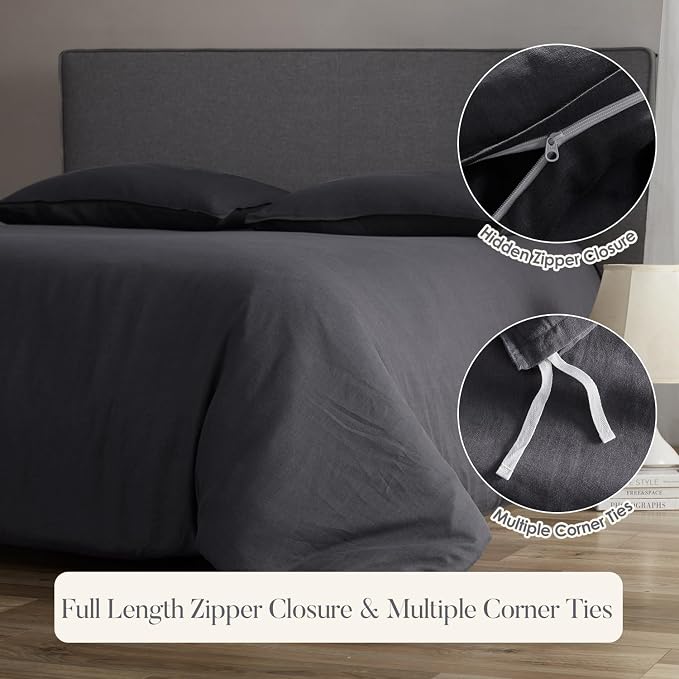 DAPU 100% Linen Duvet Cover Set - Image 4
