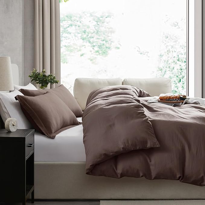Nestl Chocolate Brown California King Duvet Cover Sets - Image 7