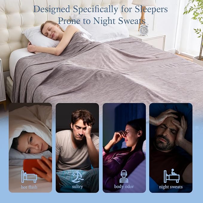 Cooling Blanket Queen Size, Cold Blanket Thin Lightweight Breathable Soft - Image 5
