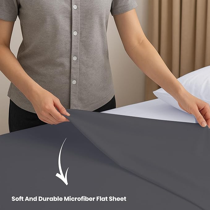 GOLD TEXTILES Twin Flat Sheet 12 Pack – Brushed Microfiber Top Sheets - Image 3