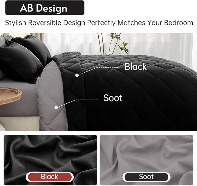 MUXHOMO 5 Pieces Twin XL Comforter Set, Reversible Bed in a Bag Twin XL Size - Image 3