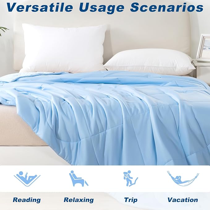 Cooling Comforter Queen Size, Double-Sided Cold Tech Fabric Quilted Bed - Image 5