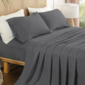 Twin Sheet Set 3 Piece, Wrinkle Free, Oeko-Tex Certified Bedsheets，Dark Grey by Dreava