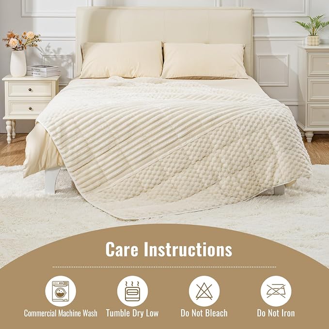 Uttermara Weighted Blankets for Adults Twin Size 15lbs, Soft Warm Sherpa Fleece - Image 7