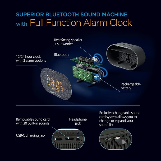 Sound Oasis® Bluetooth Tinnitus Sound Therapy System® Alarm Clock - Image 5