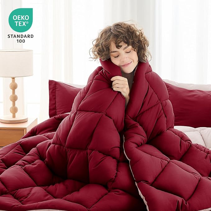 MUXHOMO 7 Pieces Full Comforter Set, Reversible Bed in a Bag Full Size - Image 2