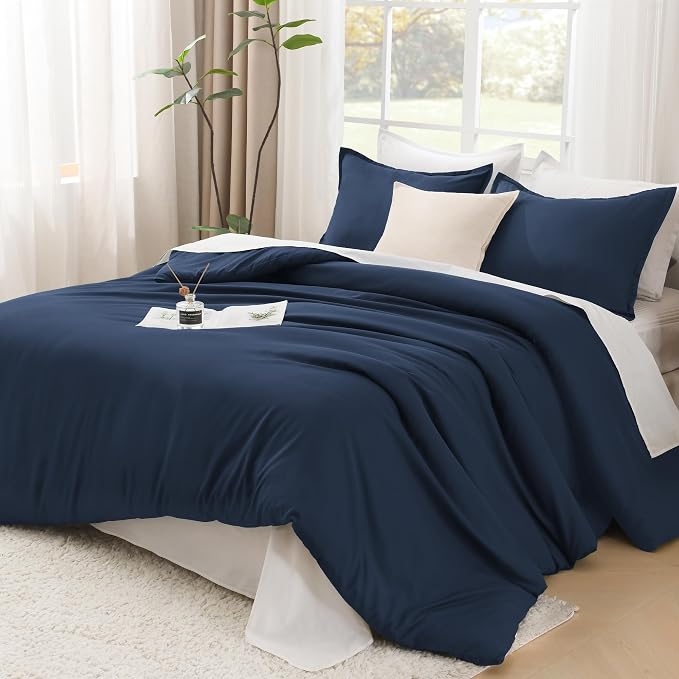 Litanika California King Comforter Set Navy Blue by Litanika