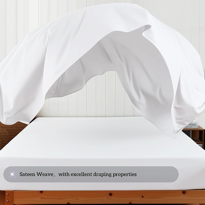 Cotton Flat Sheets Only, 600 TC 100% Cotton Flat Sheet Top Sheet Only, Queen - Image 9