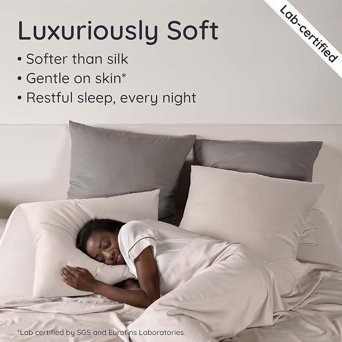 Bambaw 100% Viscose Derived from Bamboo Sheets Full Size Set – 4pcs Cooling - Image 4