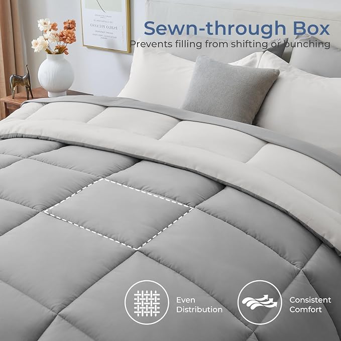 Sasttie California King Comforter Set, 7 Pieces Reversible Cal King Bed in a Bag - Image 3