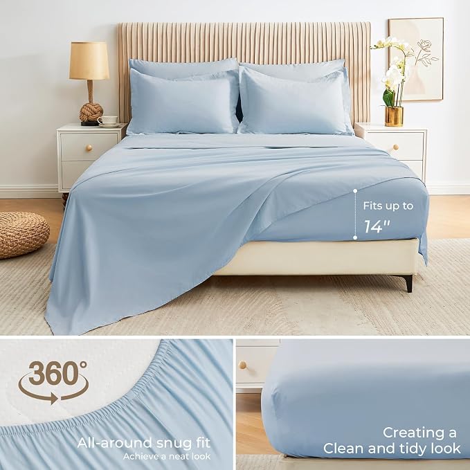 Sasttie Full Size Comforter Sets, 7 Pieces Bed in a Bag Full, Complete Bedding - Image 3