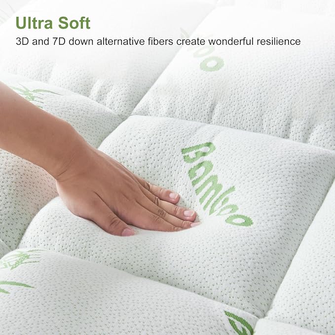 California King Size Mattress Topper Viscose Derived from Bamboo, Soft Thick - Image 9
