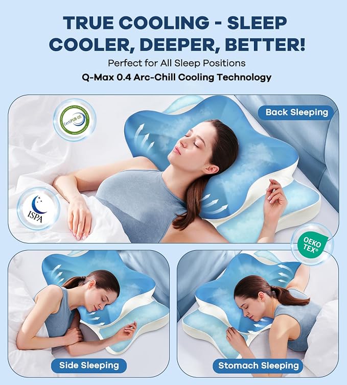 DONAMA Cervical Pillow for Neck and Shoulder Pain Relief, Cooling Contour - Image 6