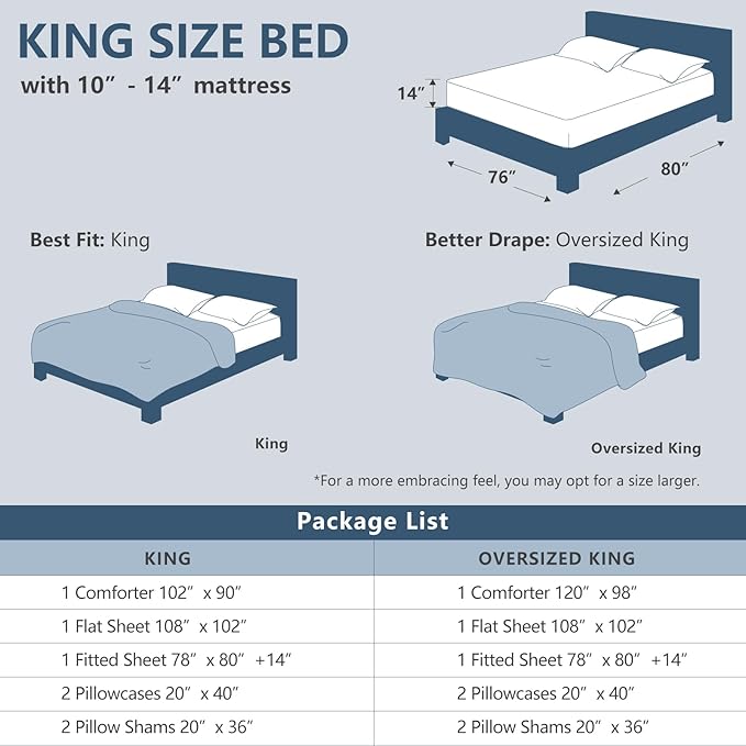 CozyLux King Size Comforter Set Oatmeal - Image 6