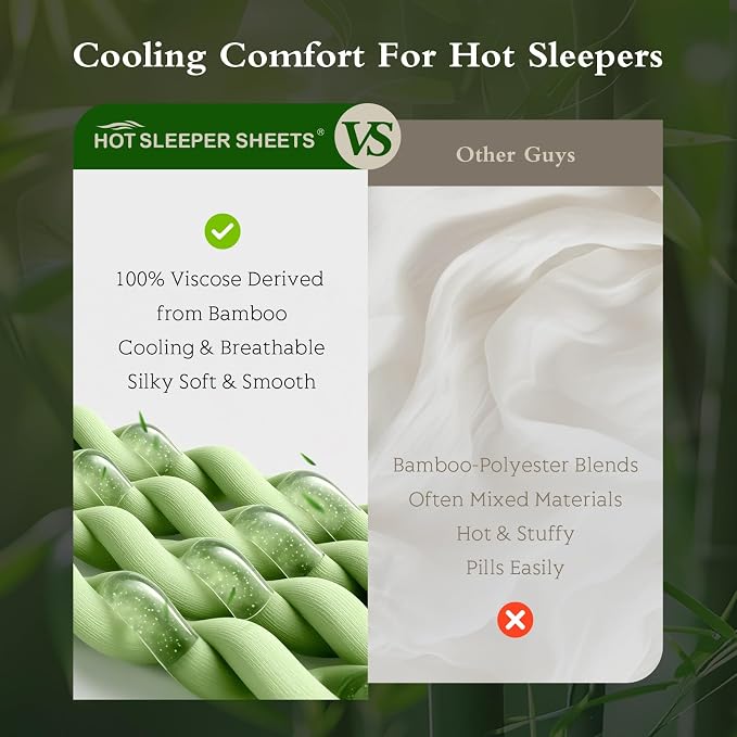 Cooling Pillowcases Queen Size Set of 2, Viscose Derived from Bamboo - Image 2