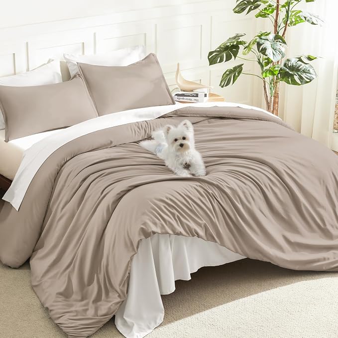Litanika Light Coffee Oversized King Comforters Super King Size, 3 Pieces by Litanika