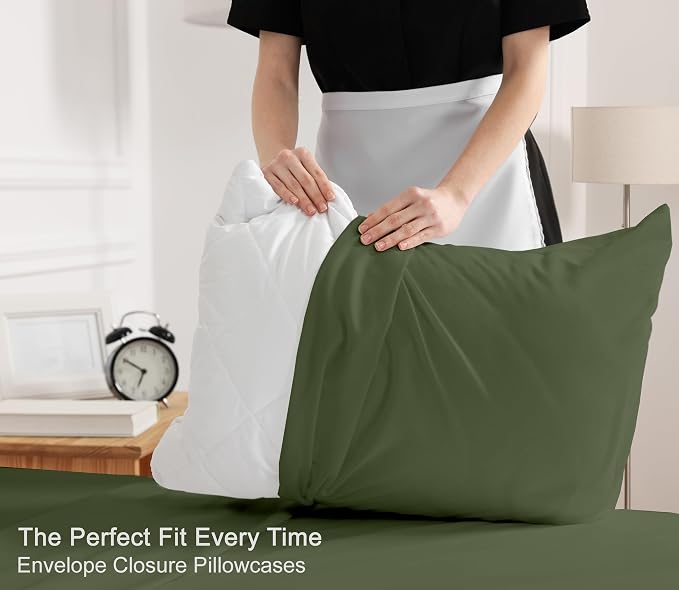 RUVANTI 100% Cotton Sheets – Split King Size Percale Bedding, Cooling & - Image 7