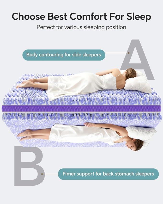 ChiXpace Dual Layer 4 Inch Memory Foam Mattress Topper California King - Image 4