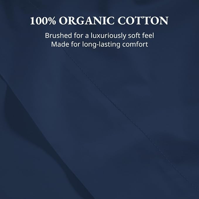 Lane Linen 100% Organic Cotton Twin Size Flat Sheet Only - Image 5