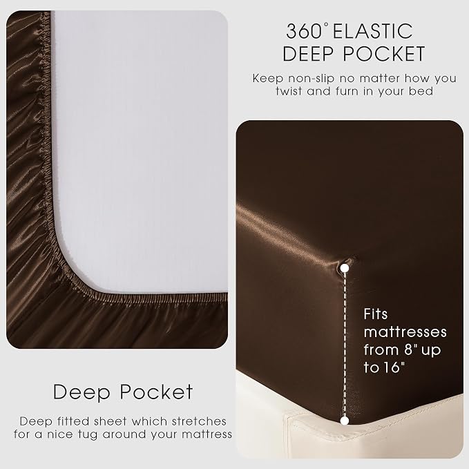 FreshCulture Satin Sheets Twin XL Bed Set - Image 4