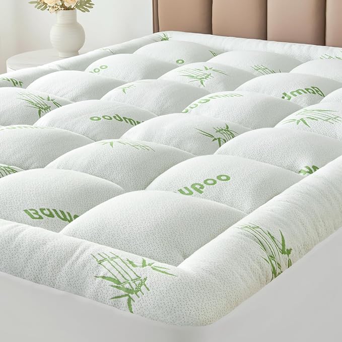 California King Size Mattress Topper Viscose Derived from Bamboo, Soft Thick by SurChic