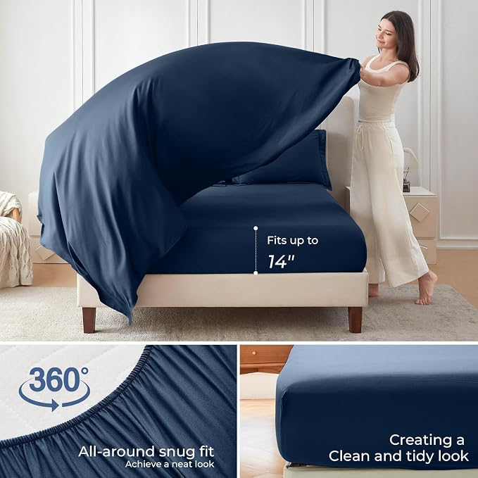 Sasttie Queen Comforter Set, Complete Bedding Set Includes Comforter, Flat Sheet - Image 5