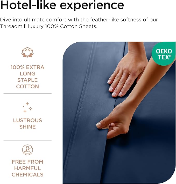 Threadmill Luxury 800 Thread Count Full Size 100% Cotton Sheets - Image 3