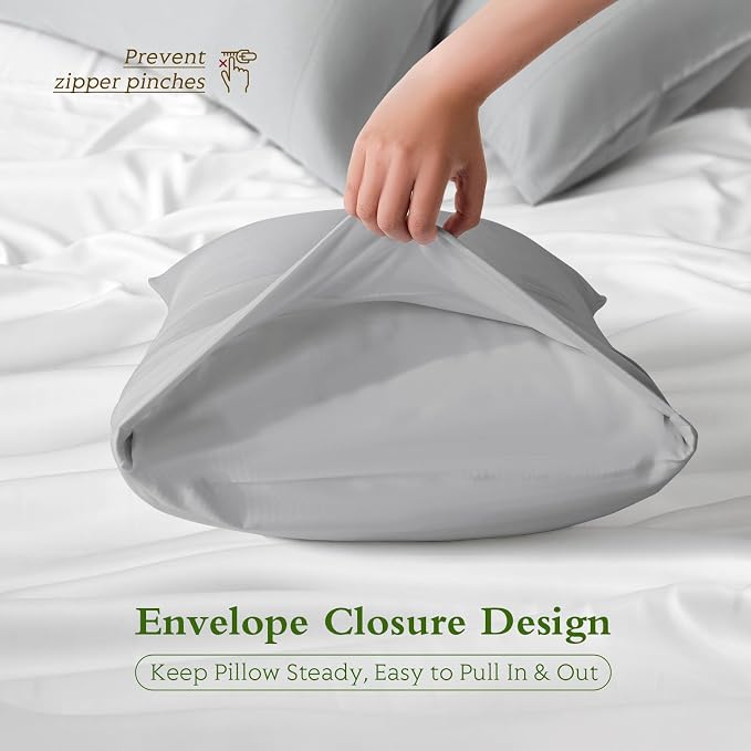 Cooling Pillowcases Standard Size Set of 2, Viscose Derived from Bamboo - Image 6