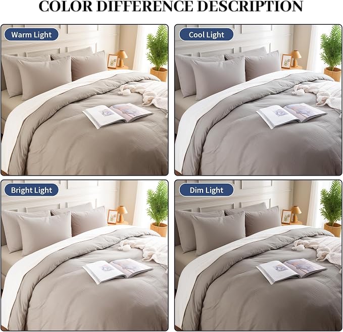 NEXHOME PRO Duvet Cover Set 100% Washed Cotton Super King 108"x98", Organic - Image 2