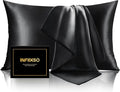 INFIIXSO Silk Pillow Cases 2 Pack Standard Size, Ultra Smooth & Soft Mulberry by INFIIXSO