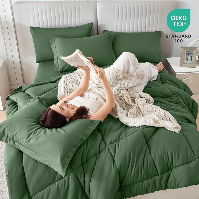 Sasttie California King Comforter Set, 7 Pieces Cal King Bed in a Bag, Complete - Image 5