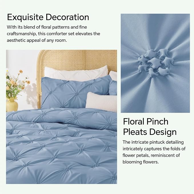 BEDELITE Cornflower Blue King Size Comforter Set - Image 4