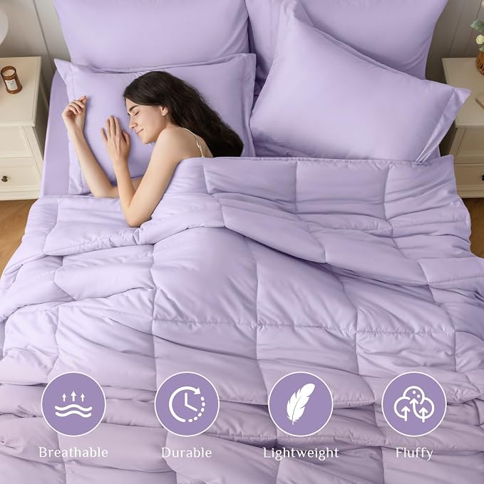 JOLLYVOGUE King Comforter Set, Ultra-Soft Bed in a Bag King Size 7 Pieces - Image 2