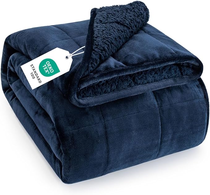 Topblan Sherpa Fleece Weighted Blanket 15lbs, Uniformed Color by Topblan