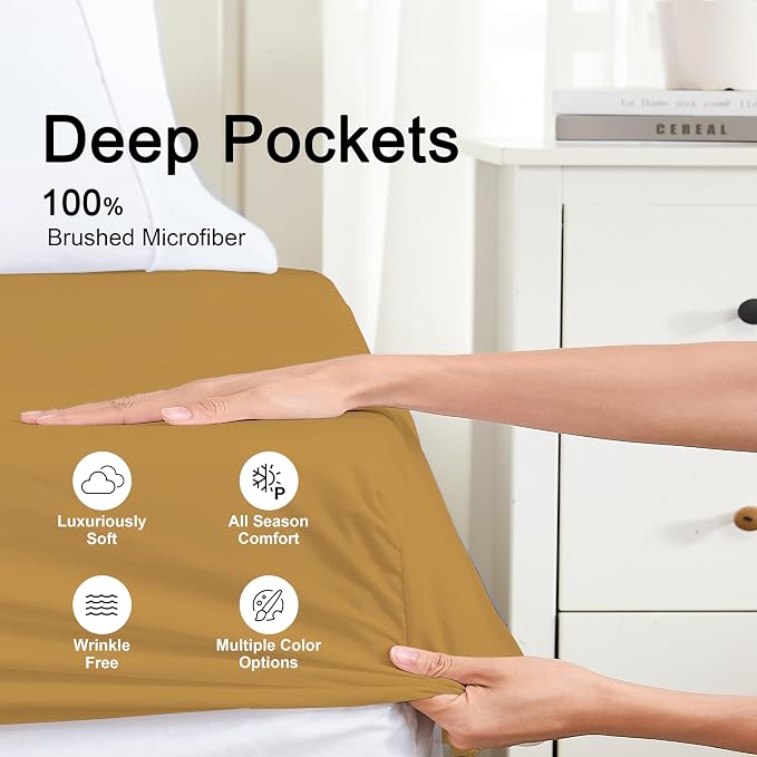 Hotella 100% Microfiber 39"x80" Twin XL Fitted Sheet Only, Hotel Quality Stay - Image 3