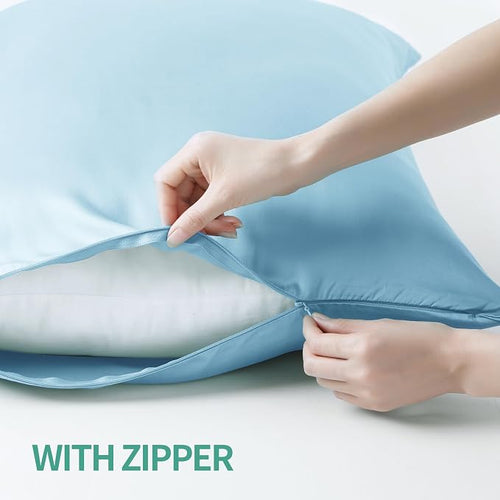 4-Pack Bamboo Viscose Zippered Pillow Cases King Size, 400 Thread Count Cooling - Image 2