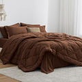 Love's cabin California King Comforter Set Brown, 7 Pieces California King Bed by Lovescabin