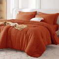 MUXHOMO 7 Pieces Full Comforter Set, Seersucker Bed in a Bag Full Size by MUXHOMO
