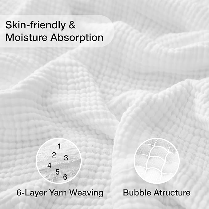 100% Cotton Muslin Blanket 50" x 60", Breathable and Lightweight Cotton Throw - Image 4