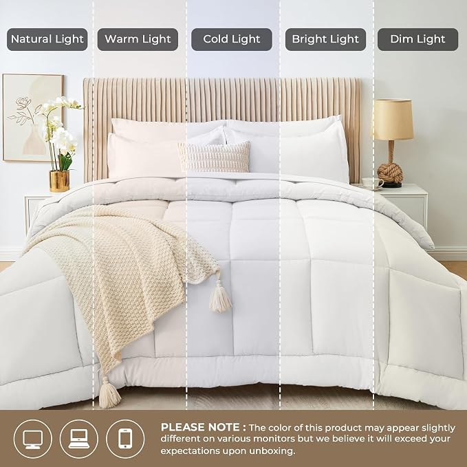 Sasttie Twin XL Comforter Set, 5 Pieces Twin XL Bed in a Bag, Complete Bedding - Image 8
