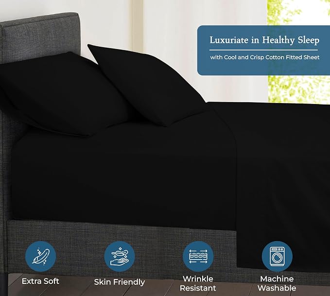 Royale Linens 400 Thread Count 100% American Grown Cotton Fitted Sheet King Size - Image 3