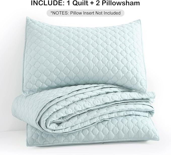 HORIMOTE HOME Quilt Queen Size Aqua Blue, Lightweight Quilt - Image 7