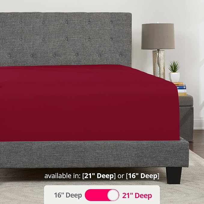 XL Twin Sheets Deep Pockets Fitted – Twin XL Fitted Sheets Only – 21” Fitted - Image 3