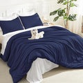 Litanika Twin XL Comforter Set Indigo, 2 Pieces Extra Long Dorm Bedding Sets by Litanika