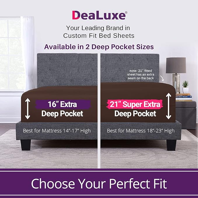 Full Fitted Sheet – Deep Pocket Full Size Fitted Sheets Only Real 16” Fitted - Image 2