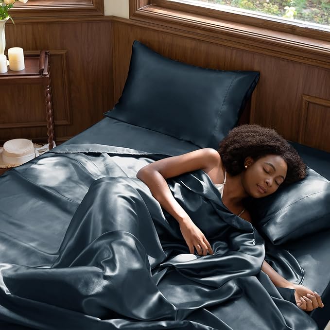 CozyLux Satin Sheets King Size Sheet Set - Image 2