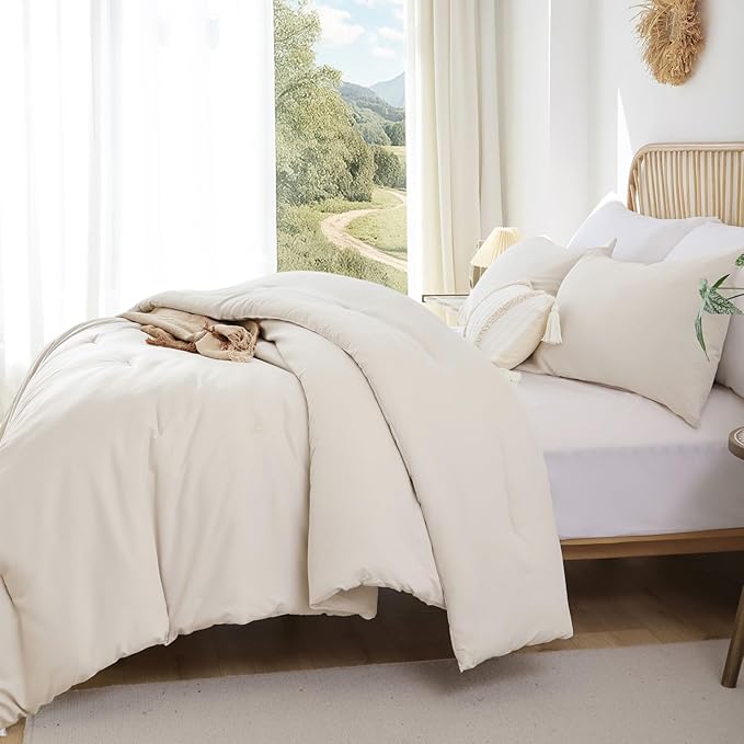 ROSGONIA Beige Twin/Twin XL Comforter Set - Image 6